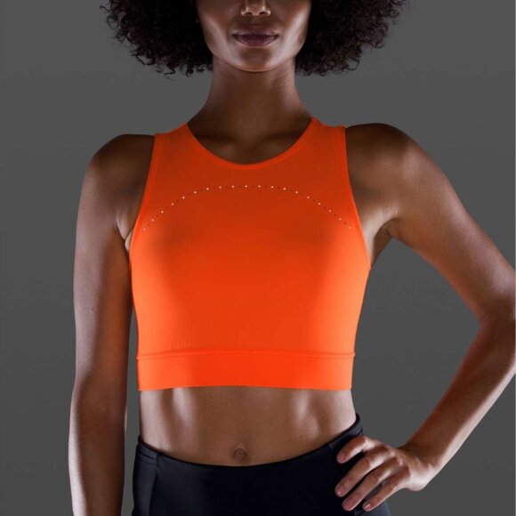 Lululemon Hotty Hot Cropped Tank Highlight Orange Gym Running Active Size 6/8 - Picture 1 of 16